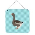 Micasa Toulouse Goose Blue Check Wall or Door Hanging Prints, 6 x 6 in. MI229802